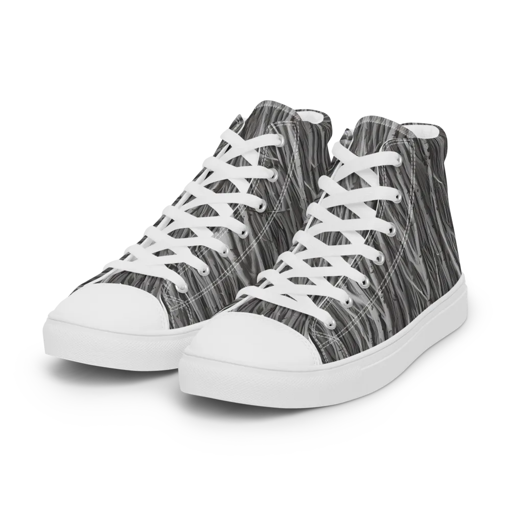 Glimmering Ghosts on Women's High Top Canvas Shoes — Left Front