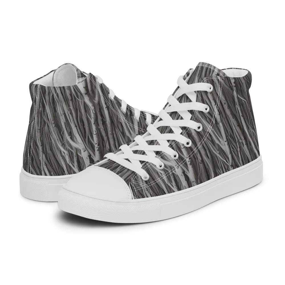 Glimmering Ghosts on Women's High Top Canvas Shoes — Left