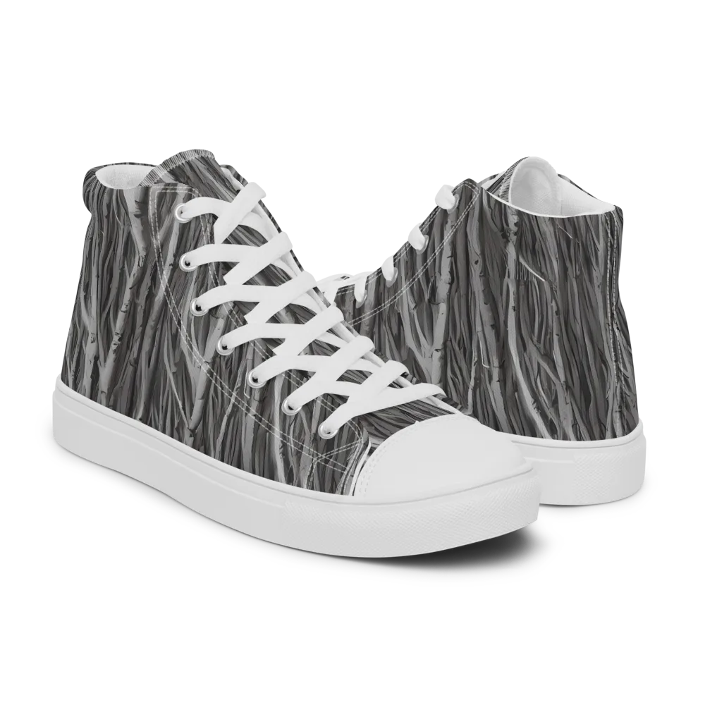 Glimmering Ghosts on Women's High Top Canvas Shoes — Right