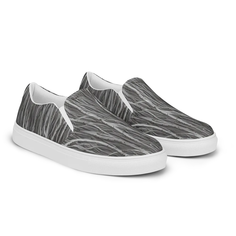 Glimmering Ghosts on Men's Slip-On Canvas Shoes — Right Front