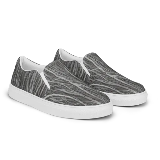Glimmering Ghosts on a Men's Slip-On Canvas Shoes
