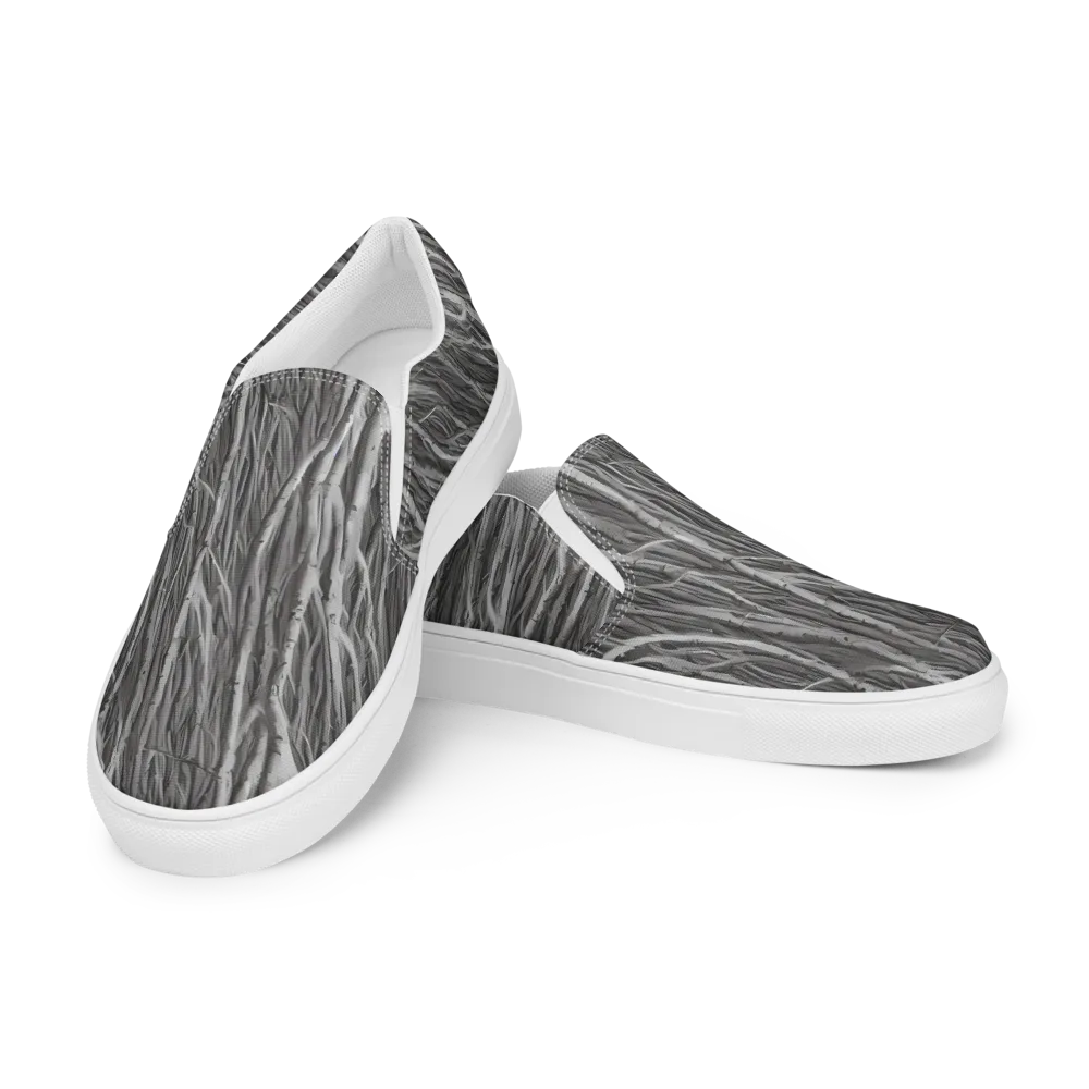 Glimmering Ghosts on Men's Slip-On Canvas Shoes — Left Front