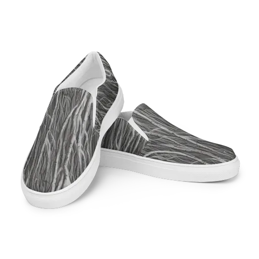 Glimmering Ghosts on a Women's Slip-On Canvas Shoes