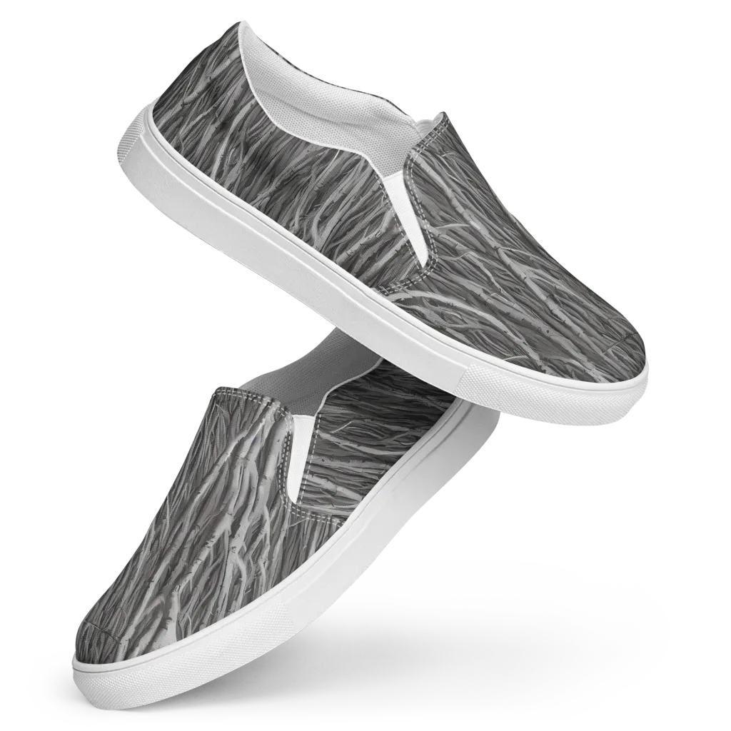 Glimmering Ghosts on Women's Slip-On Canvas Shoes — Front