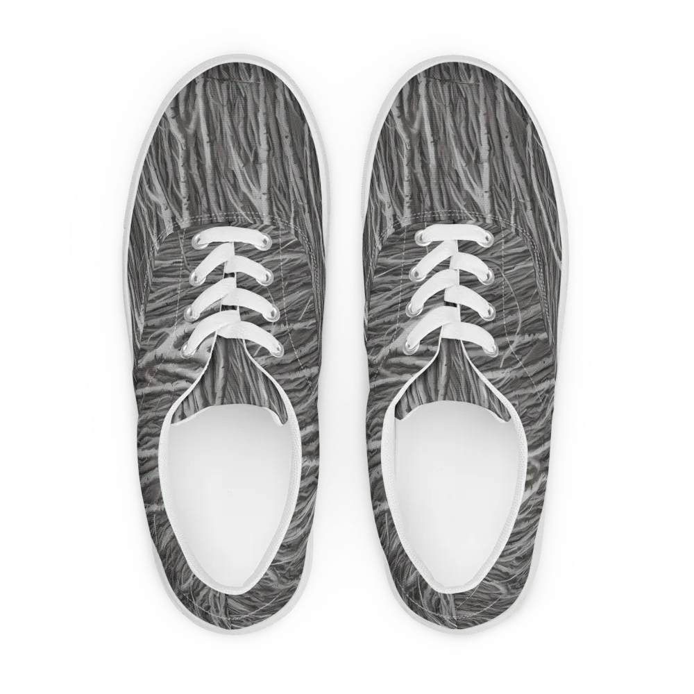 Glimmering Ghosts on Men's Lace-Up Canvas Shoes — Front
