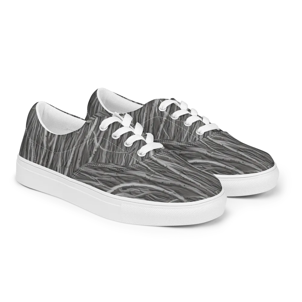 Glimmering Ghosts on Men's Lace-Up Canvas Shoes — Right Front