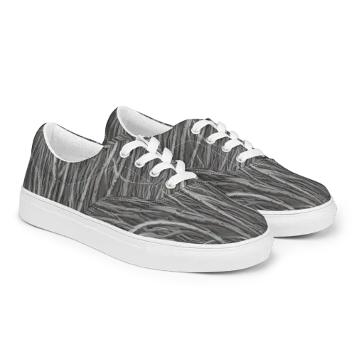 Glimmering Ghosts on a Men's Lace-Up Canvas Shoes