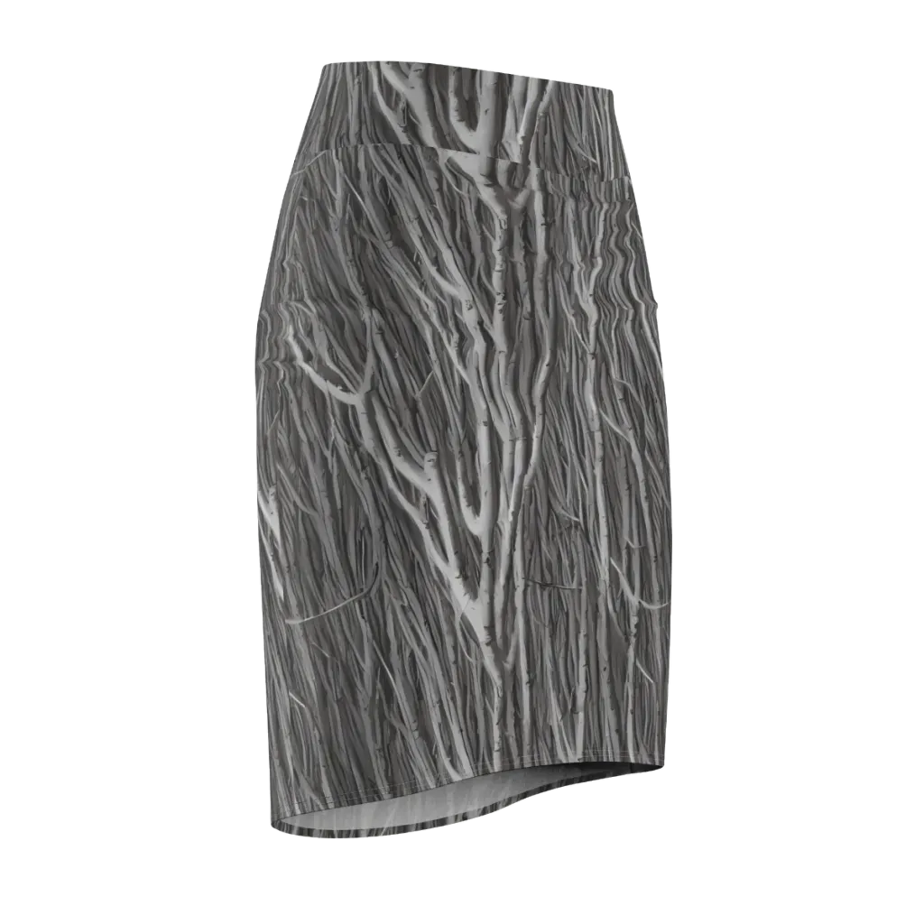 Glimmering Ghosts on Pencil Skirt — Front Side