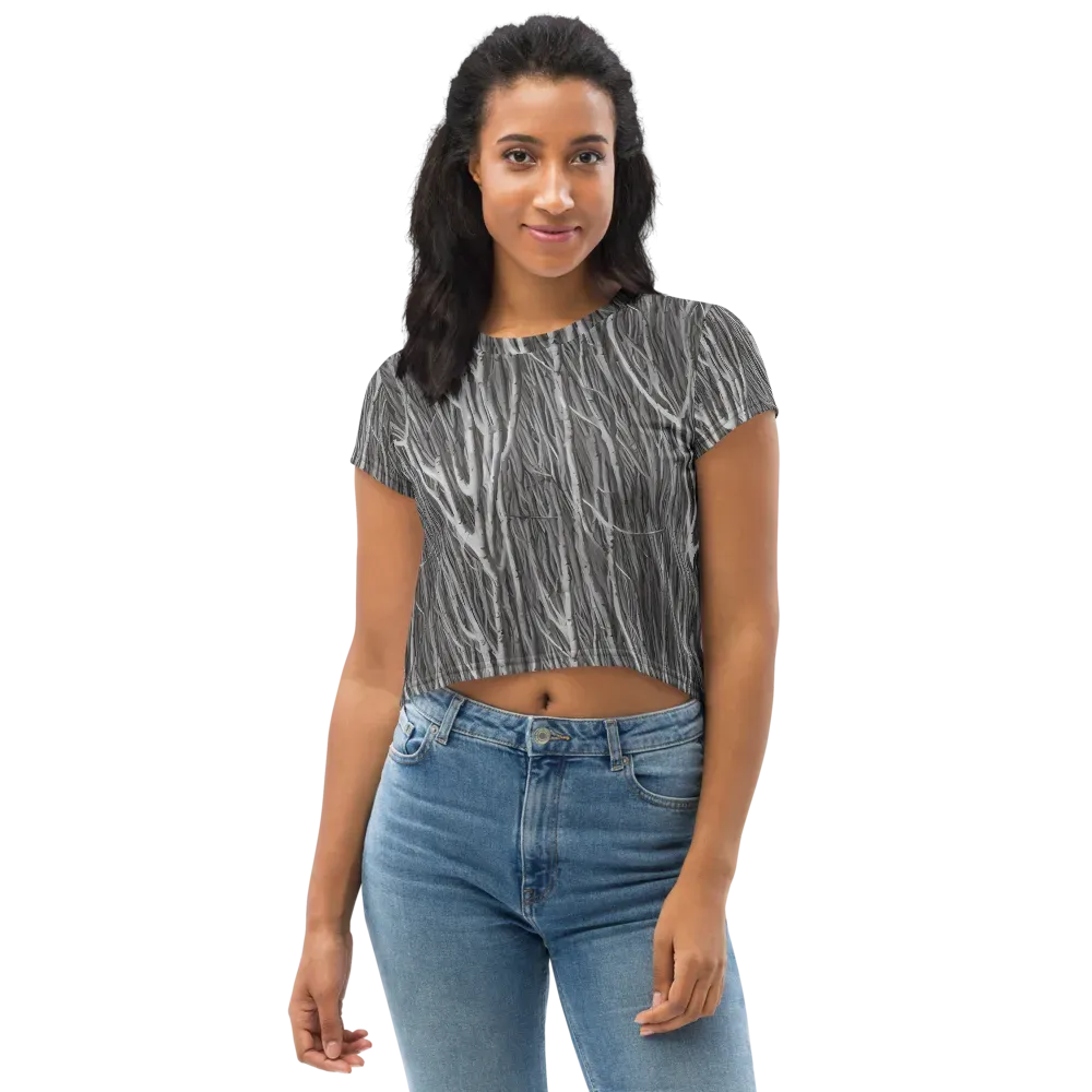 Glimmering Ghosts on Crop Tee — Front