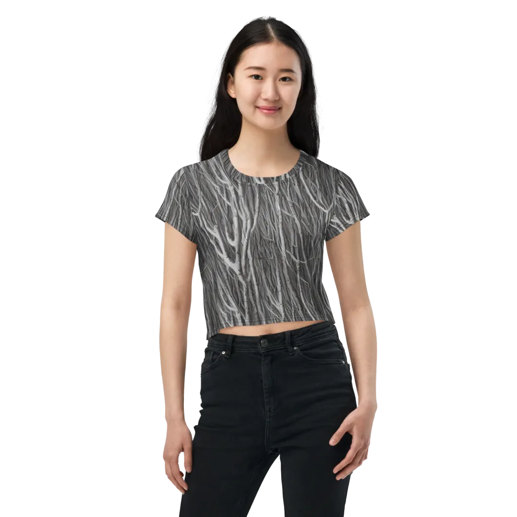 Glimmering Ghosts on Crop Tee — Front