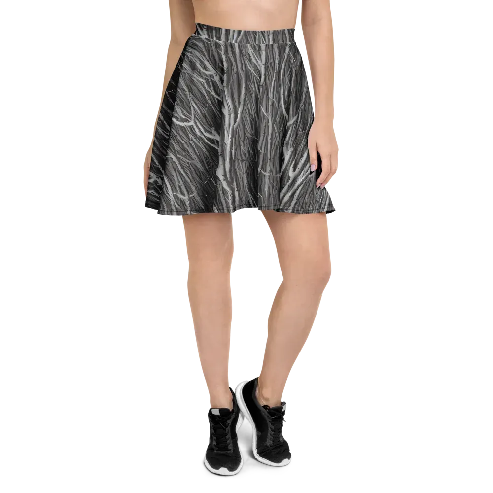 Glimmering Ghosts on Skater Skirt — Front
