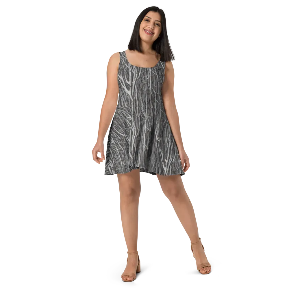 Glimmering Ghosts on Skater Dress — Front