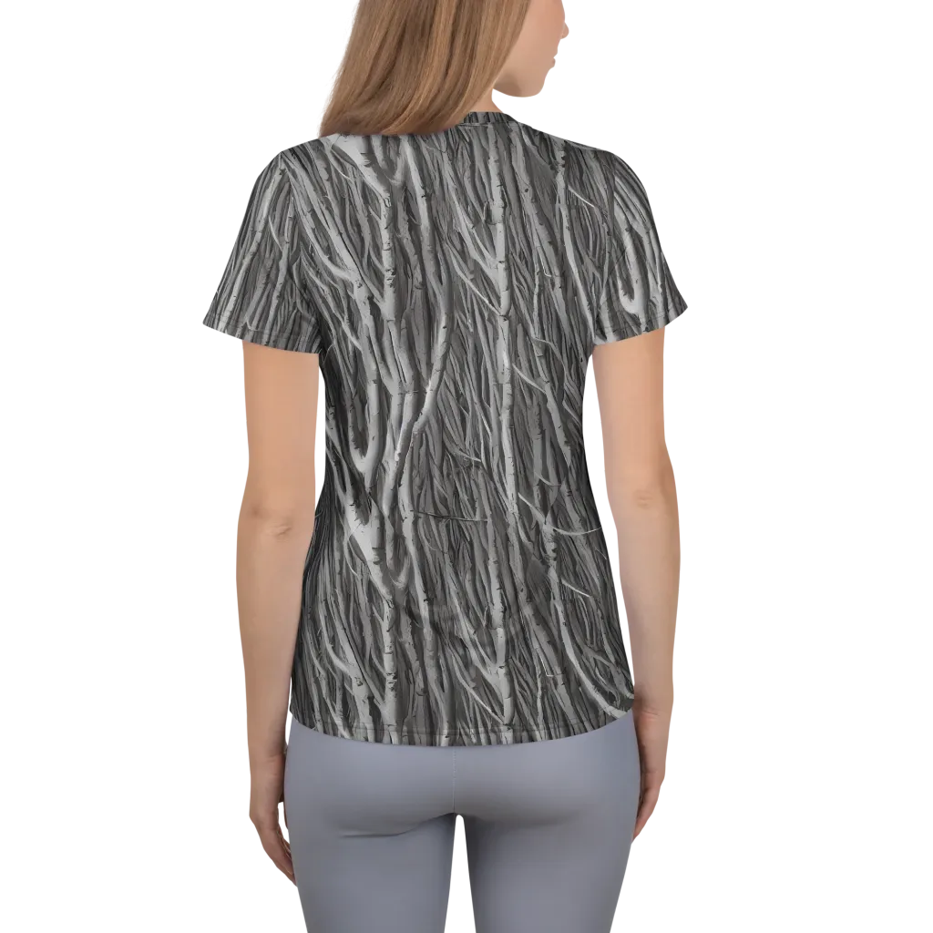 Glimmering Ghosts on Women's Athletic T-Shirt — Back