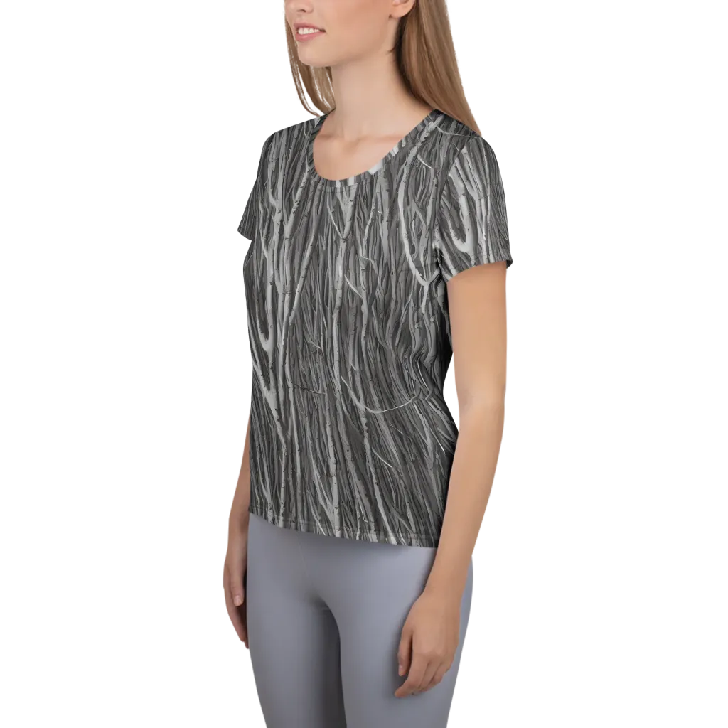 Glimmering Ghosts on Women's Athletic T-Shirt — Left