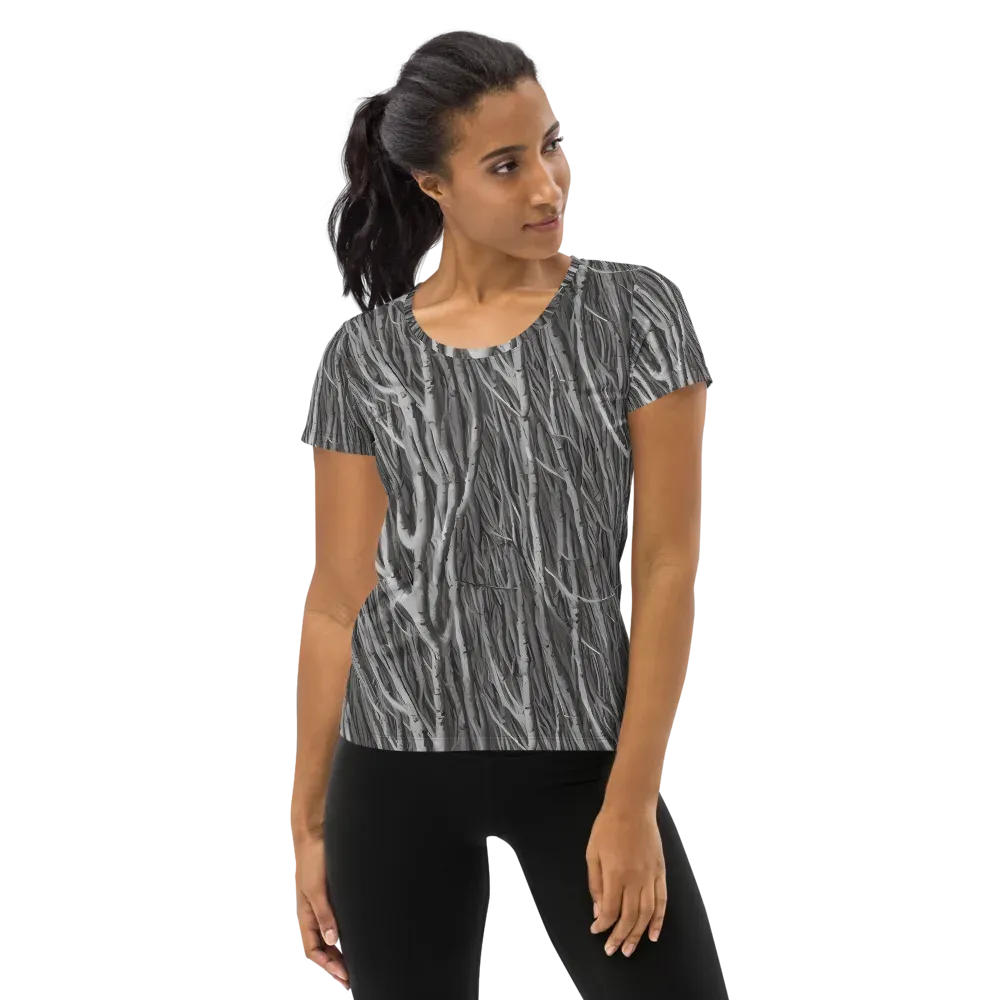 Glimmering Ghosts on Women's Athletic T-Shirt — Front