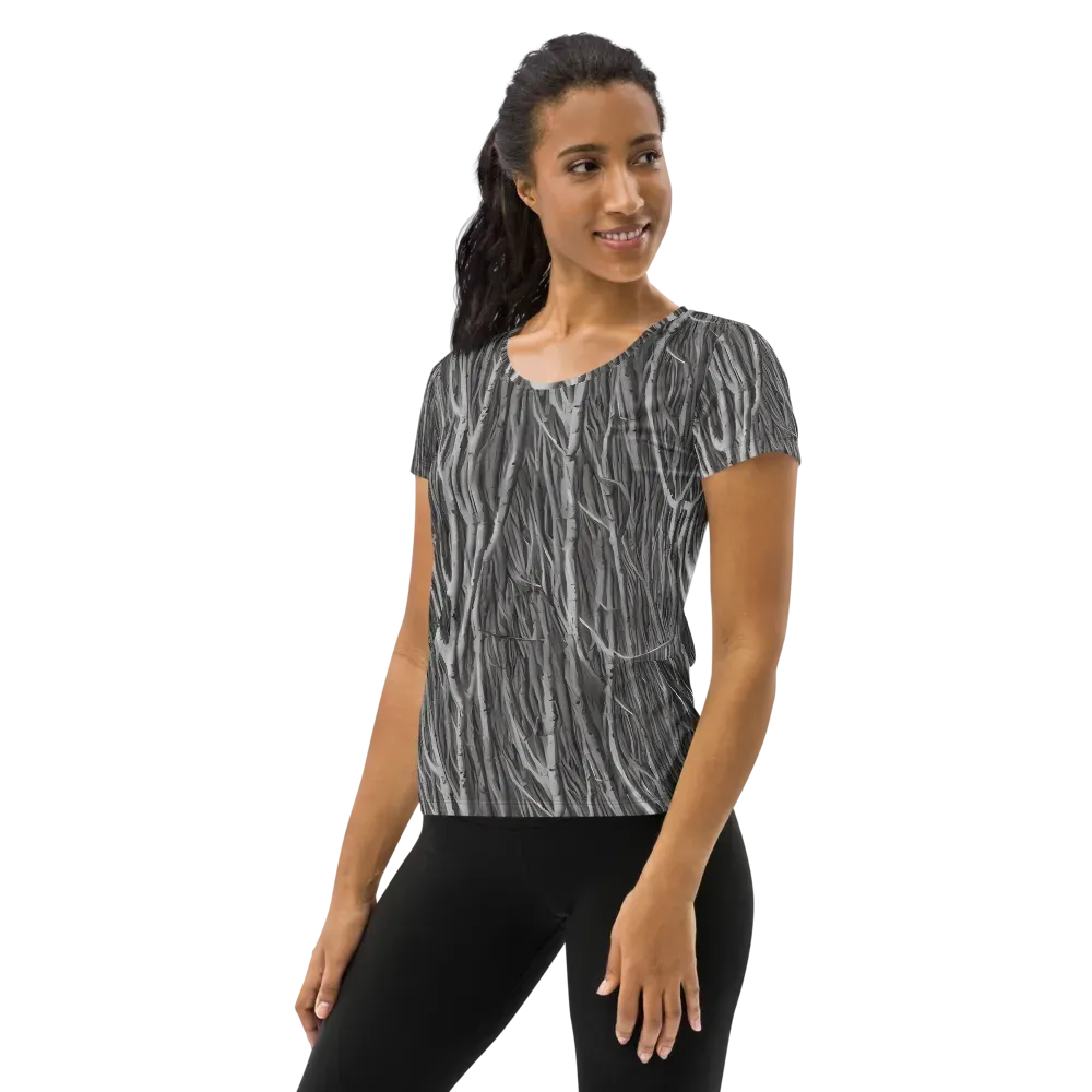 Glimmering Ghosts on Women's Athletic T-Shirt — Left