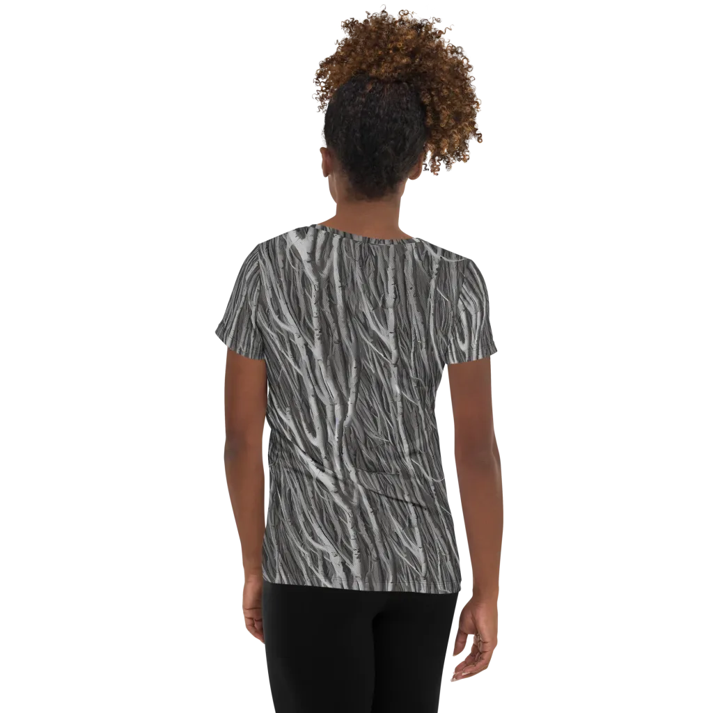 Glimmering Ghosts on Women's Athletic T-Shirt — Back