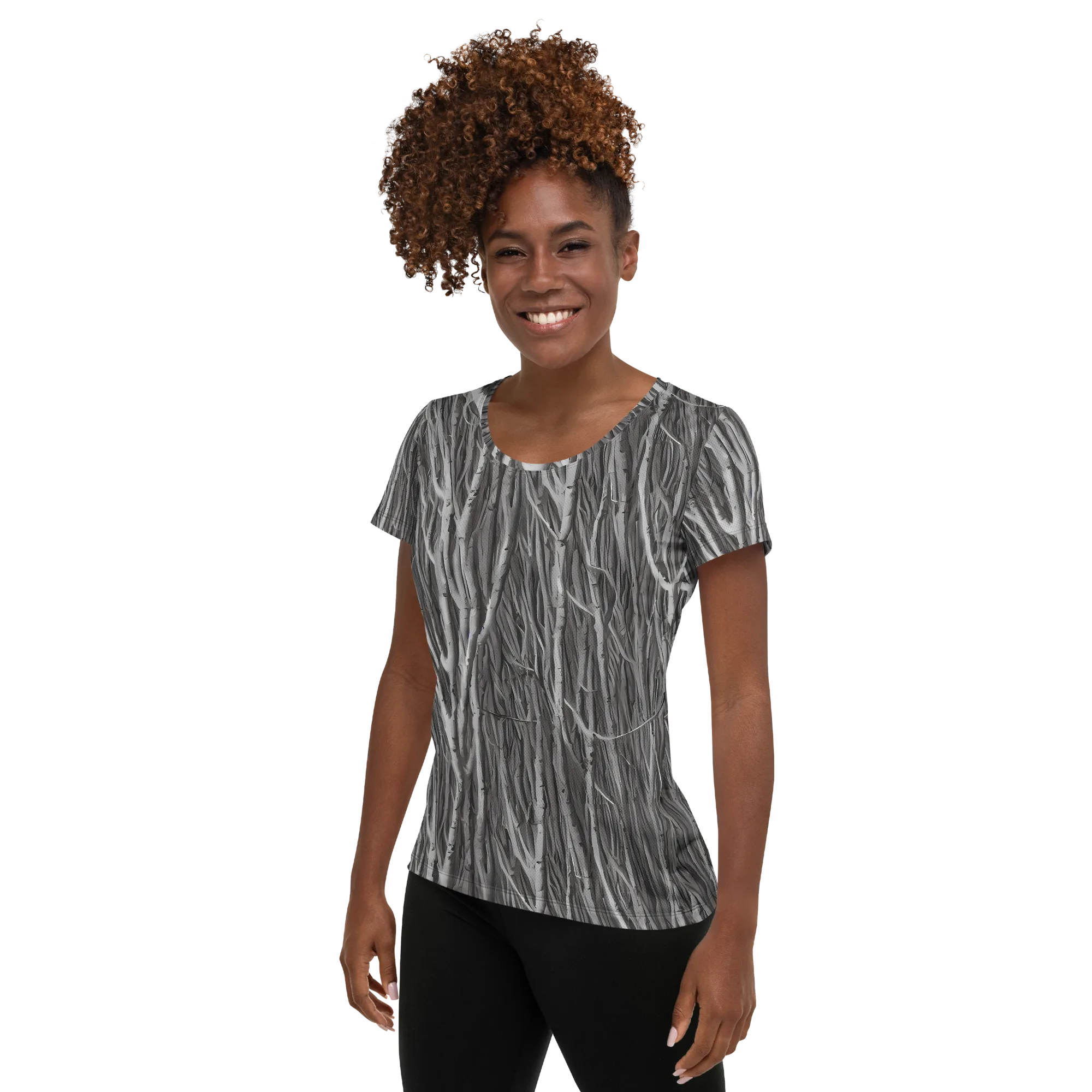 Glimmering Ghosts on Women's Athletic T-Shirt — Left