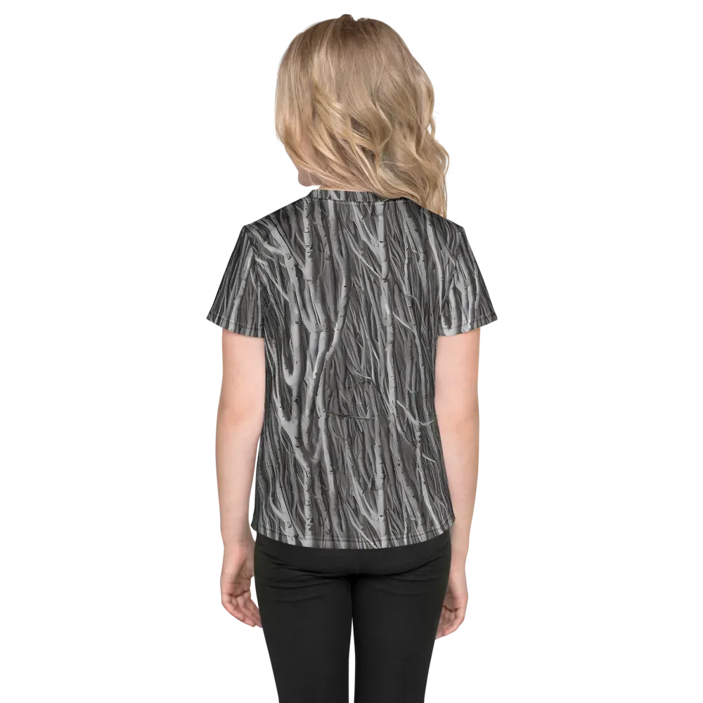 Glimmering Ghosts on Kids Crew Neck T-Shirt — Back
