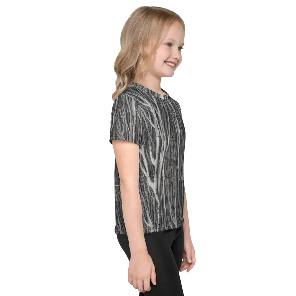 Glimmering Ghosts on Kids Crew Neck T-Shirt — Right