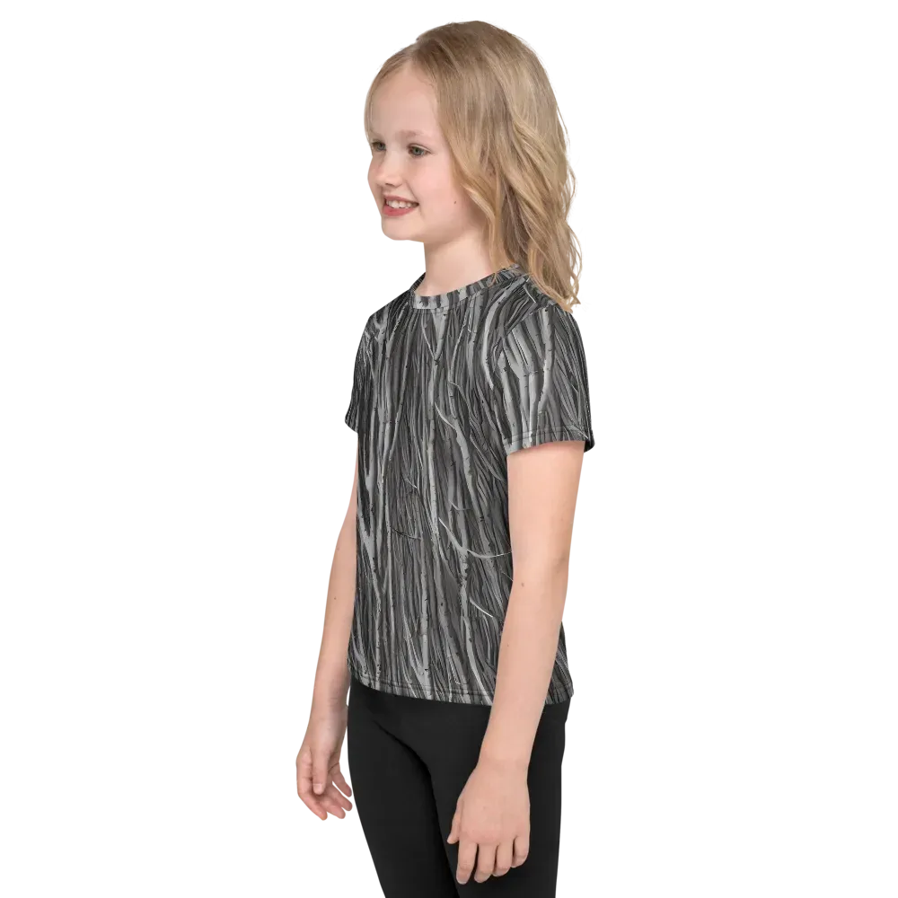 Glimmering Ghosts on Kids Crew Neck T-Shirt — Left