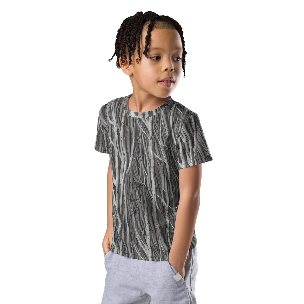 Glimmering Ghosts on Kids Crew Neck T-Shirt — Left Front
