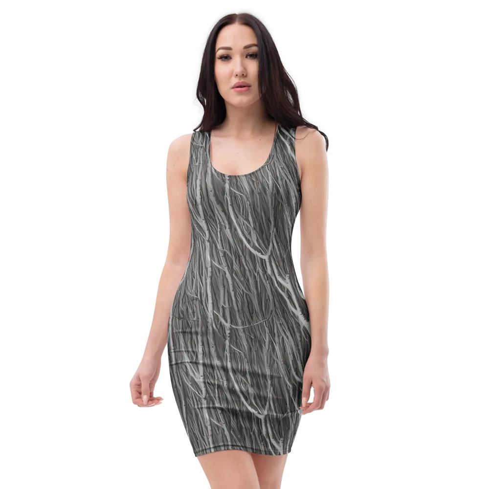 Glimmering Ghosts on Bodycon Dress — Front