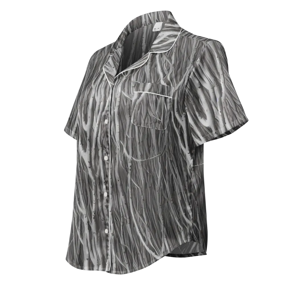 Glimmering Ghosts on Women's Short Sleeve Pajama Top — Left Front