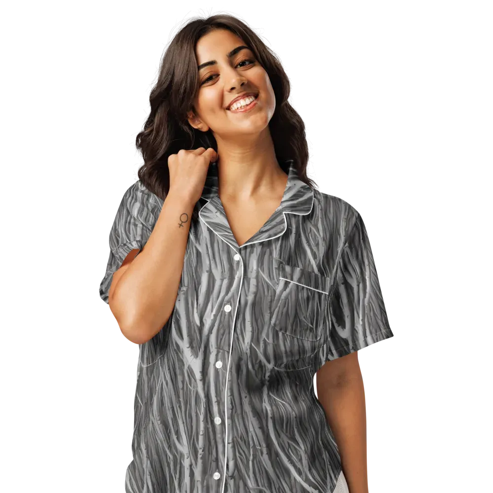 Glimmering Ghosts on Women's Short Sleeve Pajama Top — Front