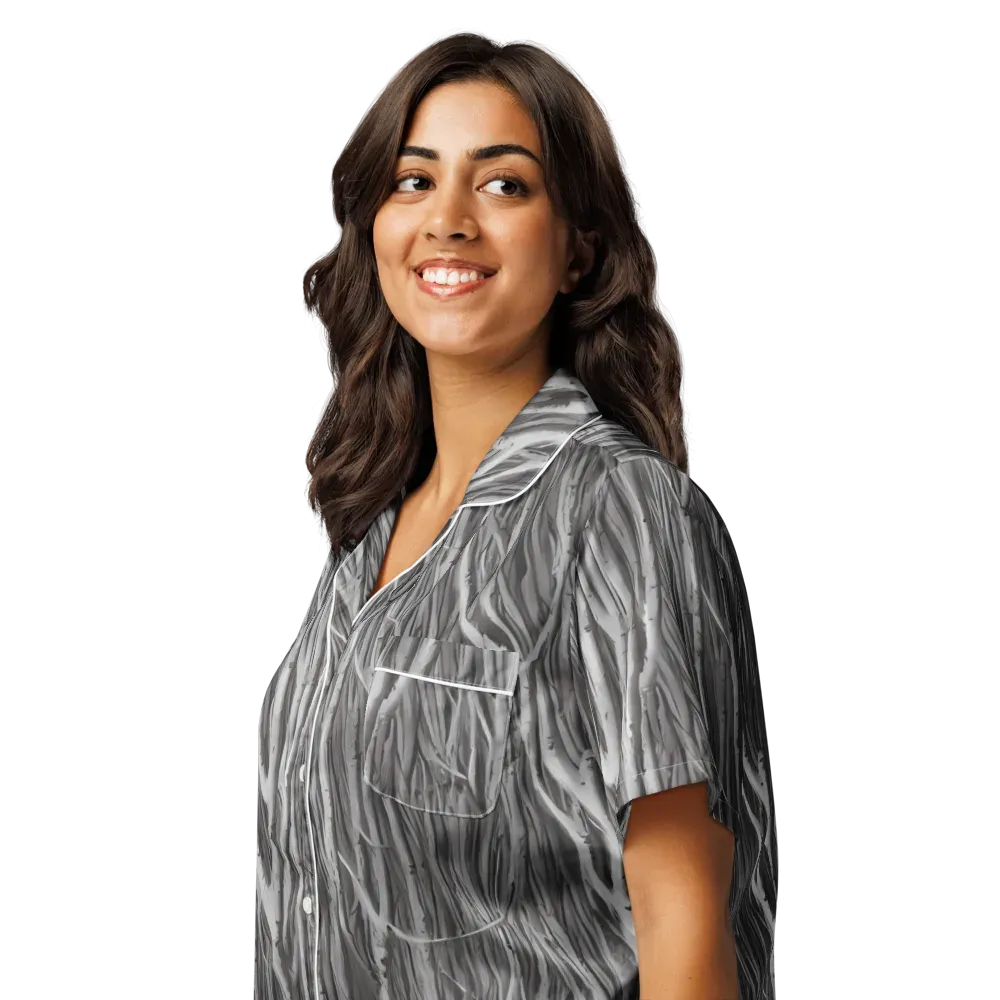 Glimmering Ghosts on Women's Short Sleeve Pajama Top — Left Front