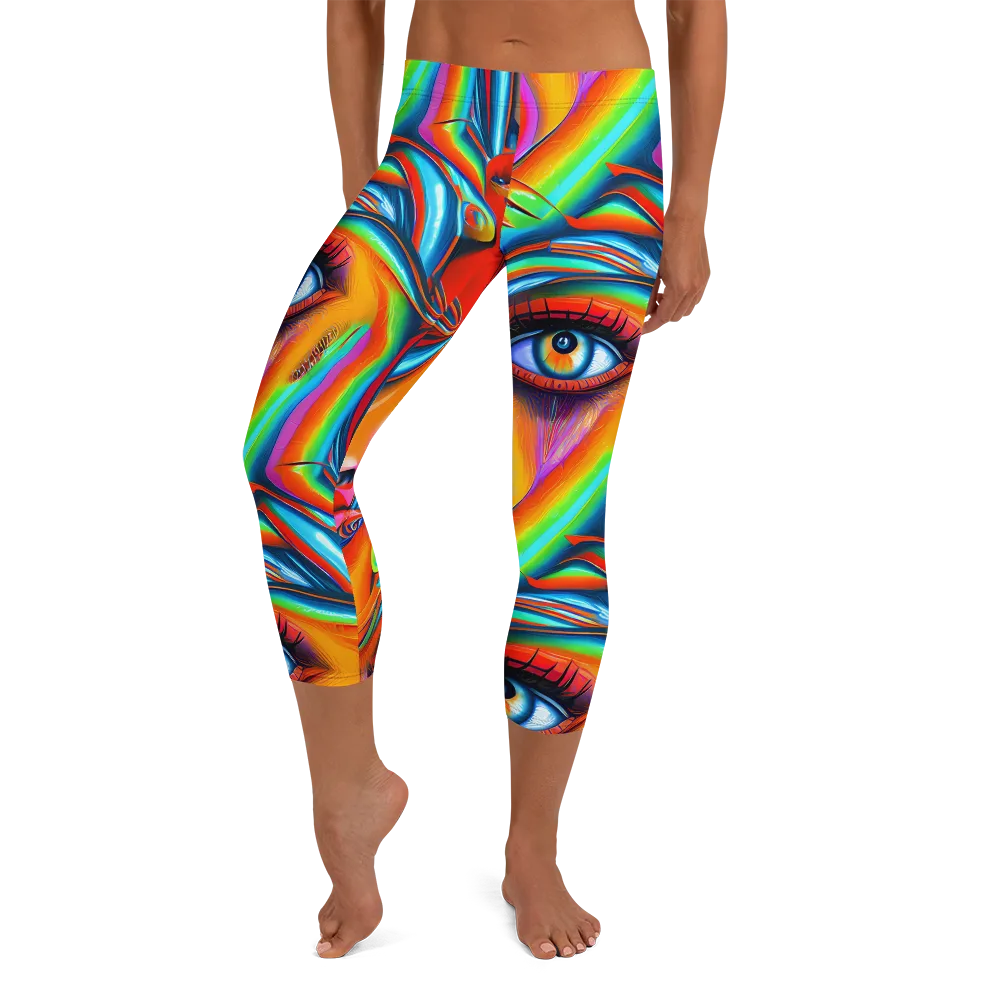 Kaleidovisions on Capri Leggings — Front