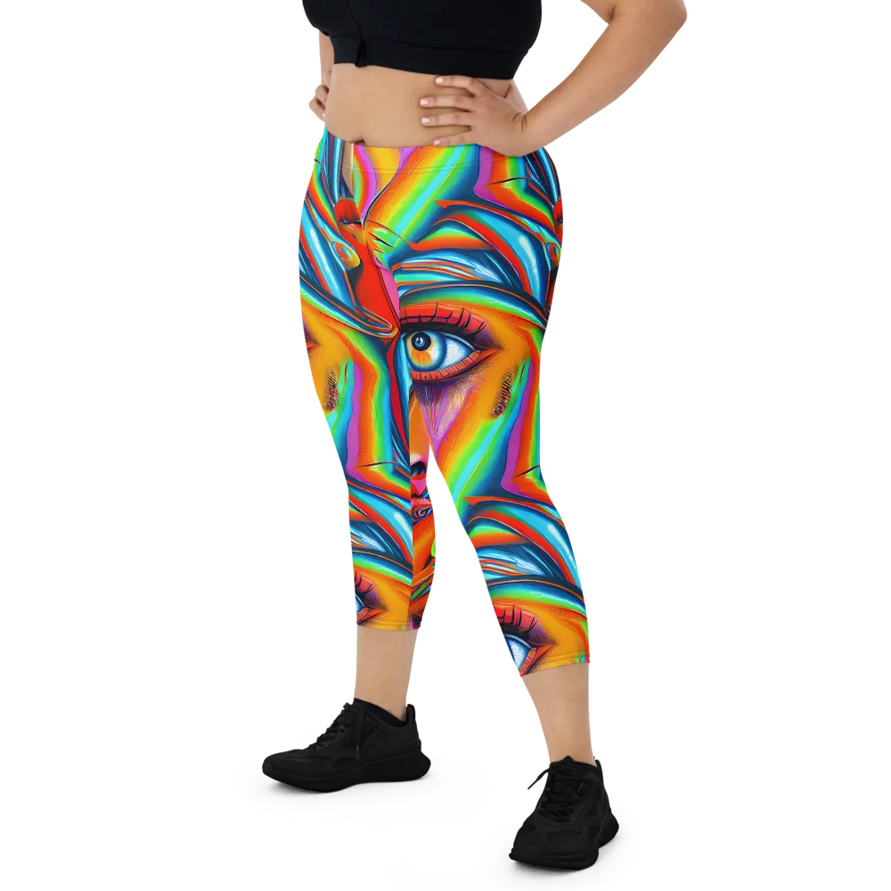 Kaleidovisions on Capri Leggings — Front