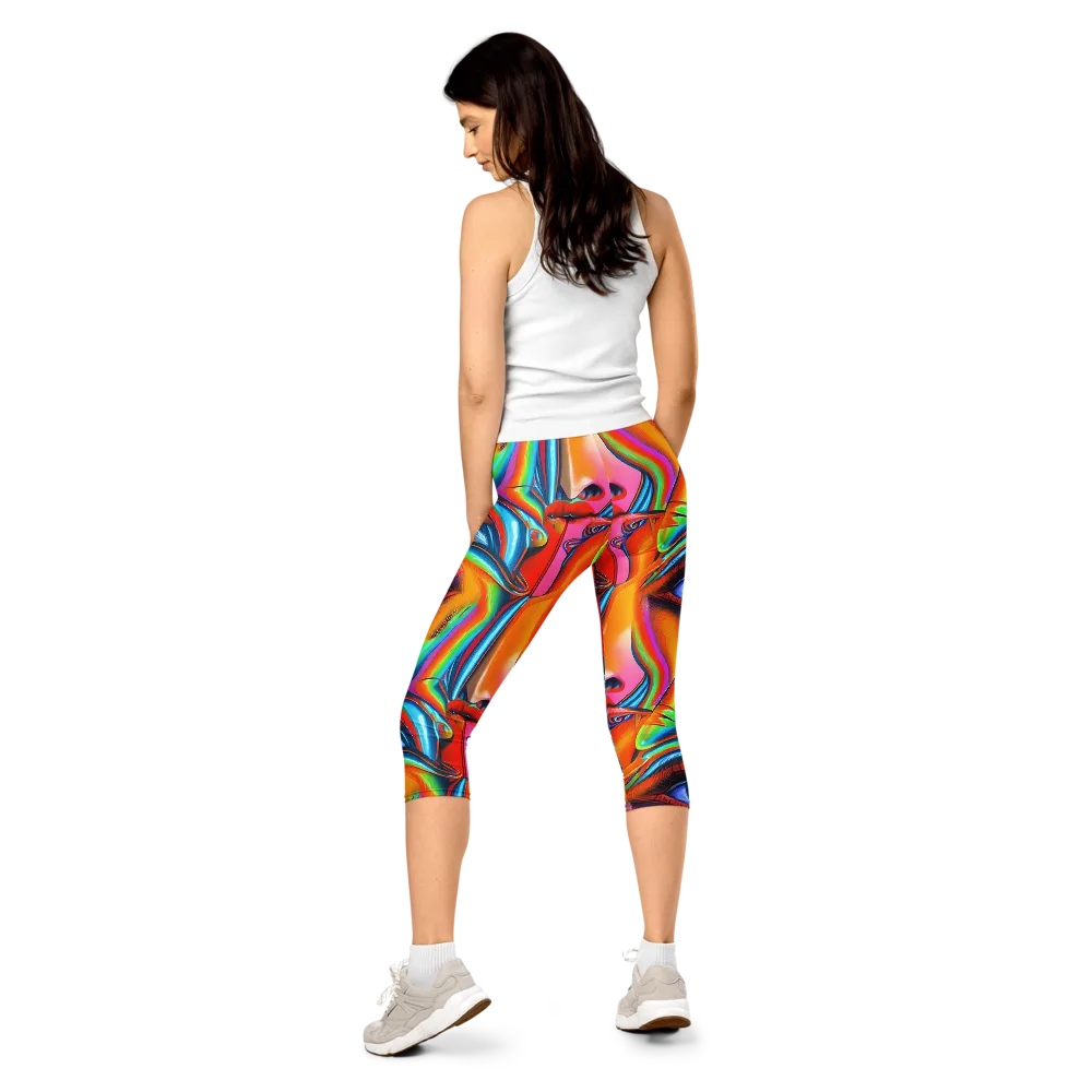 Kaleidovisions on Capri Leggings — Back