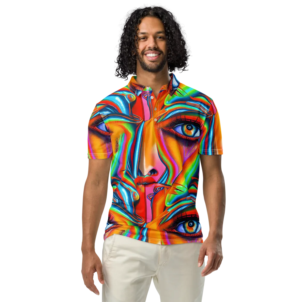 Kaleidovisions on Men's Slim Fit Polo Shirt — Front