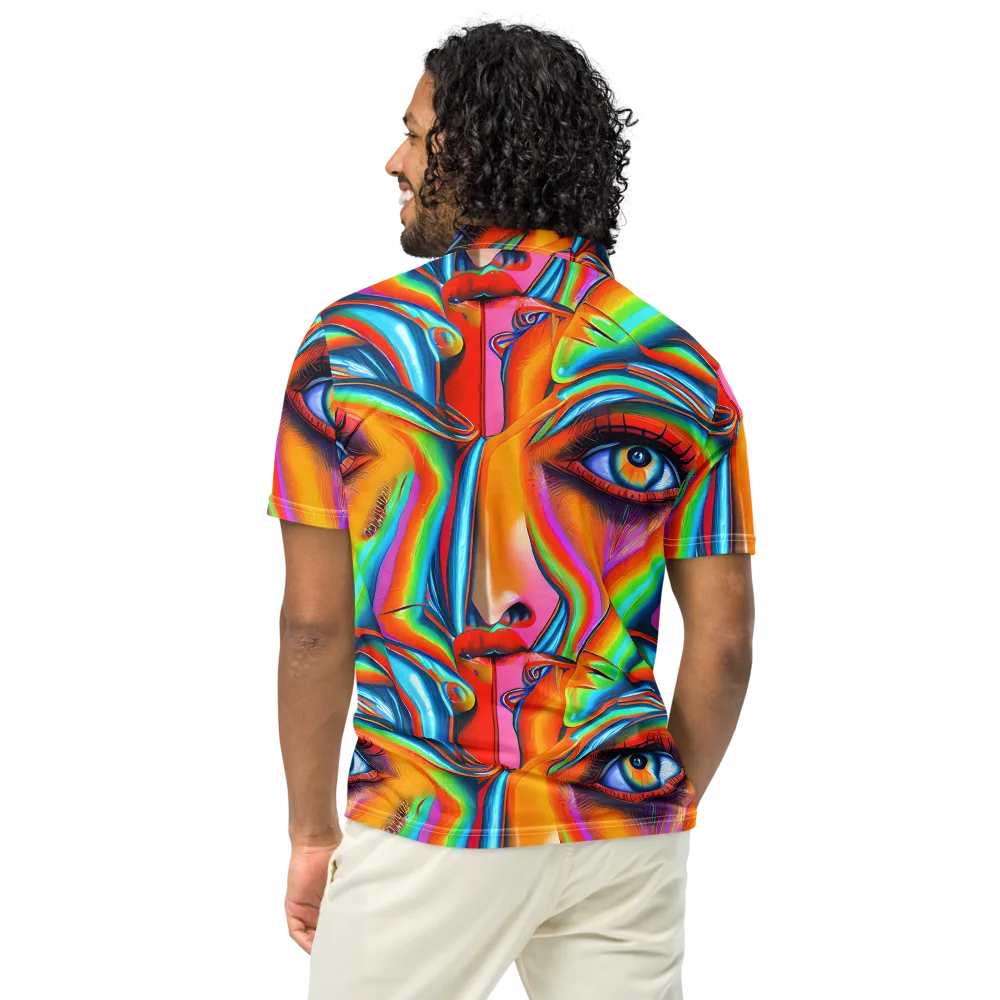 Kaleidovisions on Men's Slim Fit Polo Shirt — Back