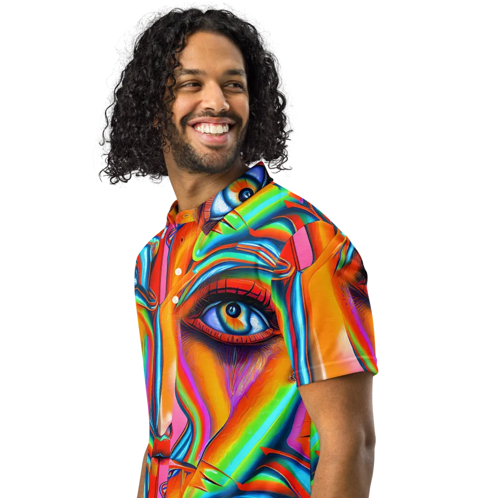 Kaleidovisions on Men's Slim Fit Polo Shirt — Left Front