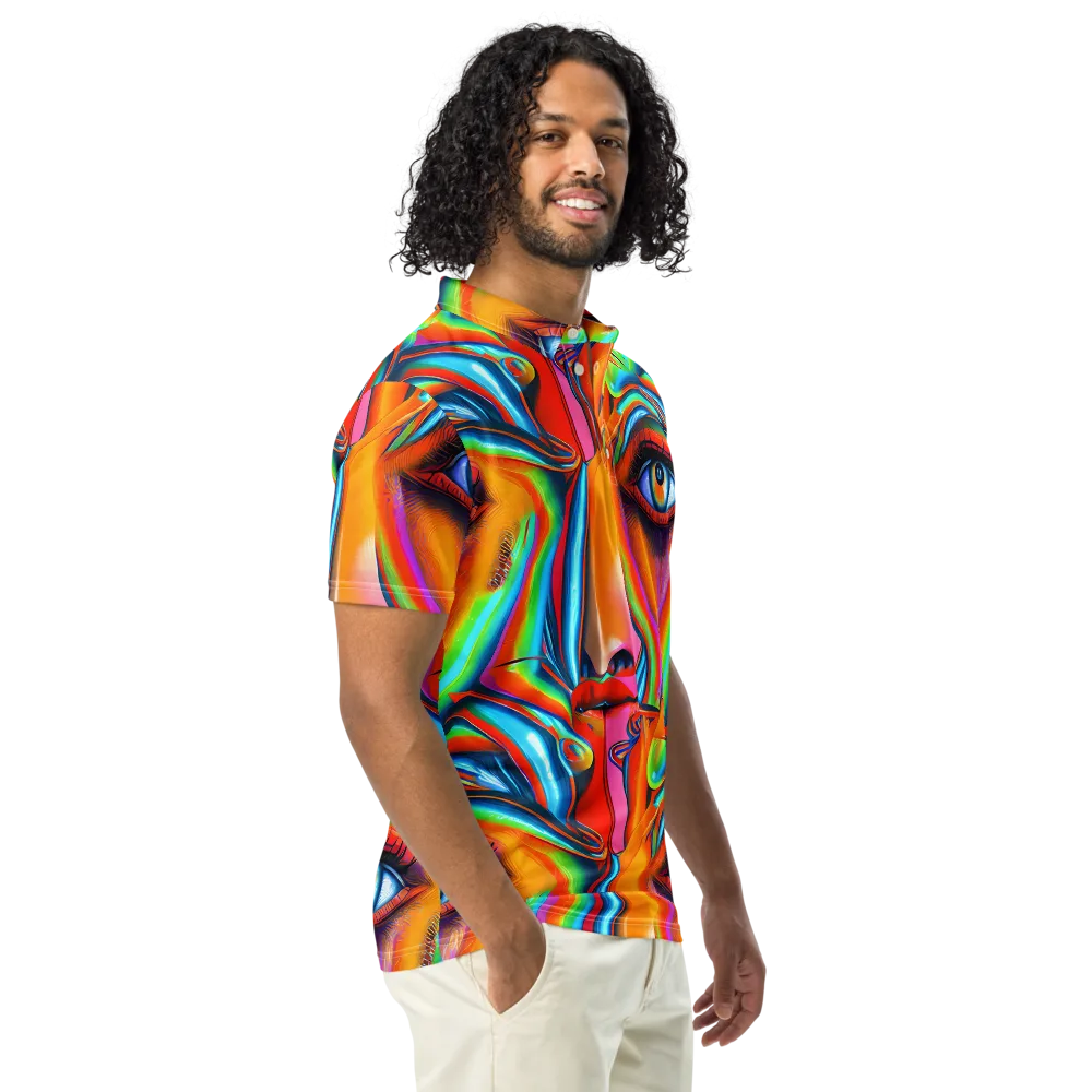 Kaleidovisions on Men's Slim Fit Polo Shirt — Right Front