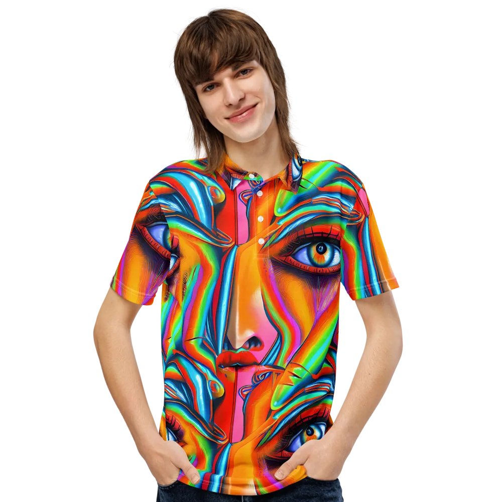 Kaleidovisions on Men's Slim Fit Polo Shirt — Front