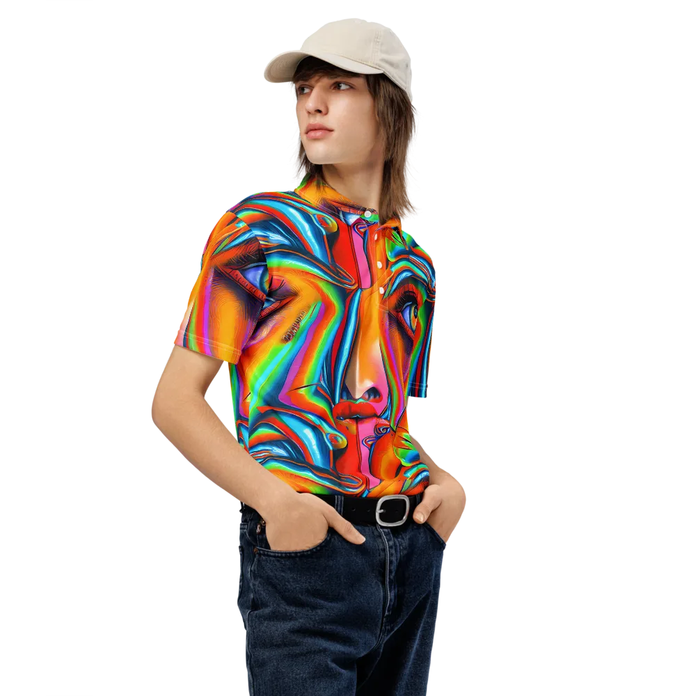 Kaleidovisions on Men's Slim Fit Polo Shirt — Right Front