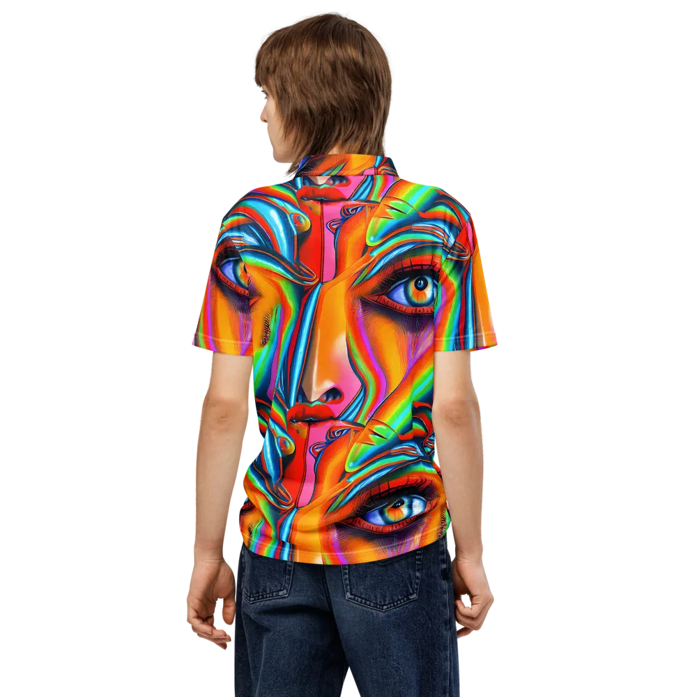 Kaleidovisions on Men's Slim Fit Polo Shirt — Back