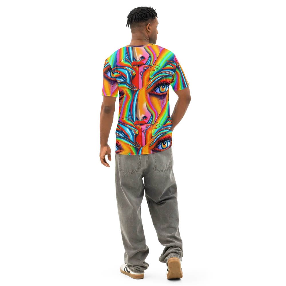 Kaleidovisions on Men's Cotton Crew Neck T-Shirt — Back