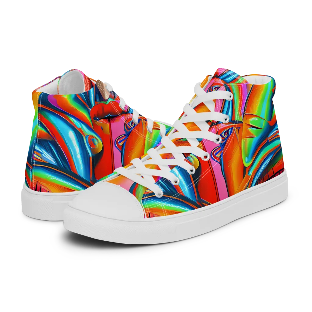 Kaleidovisions on Men's High Top Canvas Shoes — Left