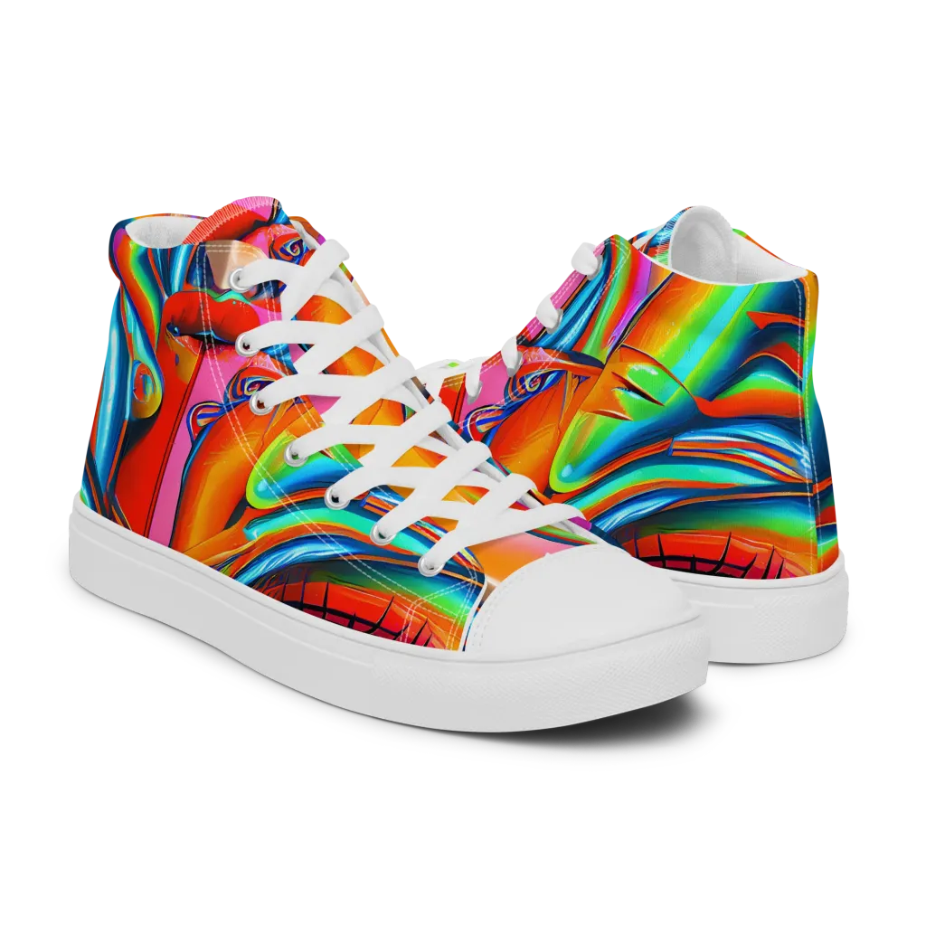 Kaleidovisions on Men's High Top Canvas Shoes — Right