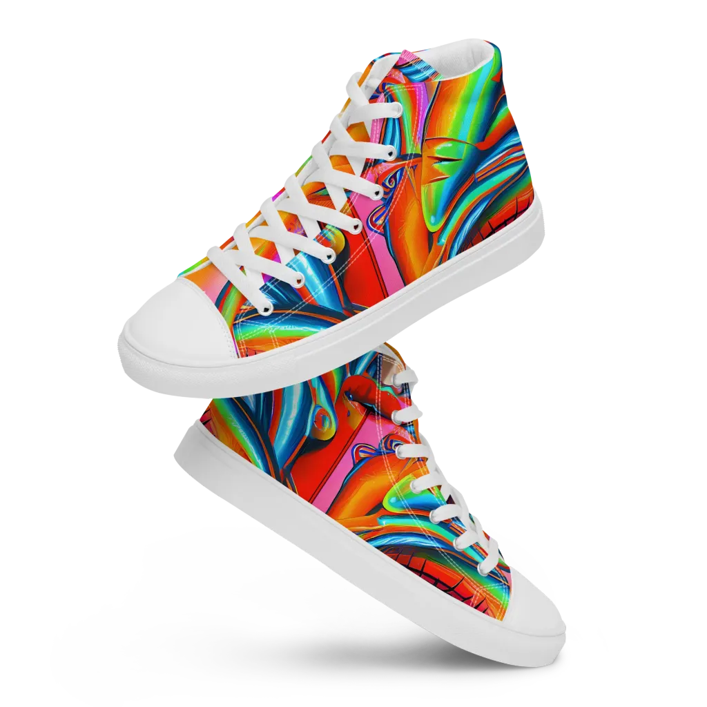 Kaleidovisions on Men's High Top Canvas Shoes — Front