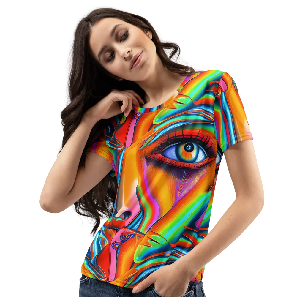 Kaleidovisions on Women's Crew Neck T-Shirt — Left Front