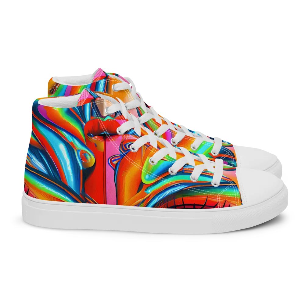Kaleidovisions on Women's High Top Canvas Shoes — Right