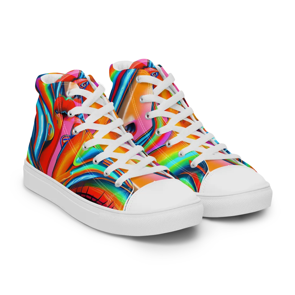Kaleidovisions on Women's High Top Canvas Shoes — Right Front