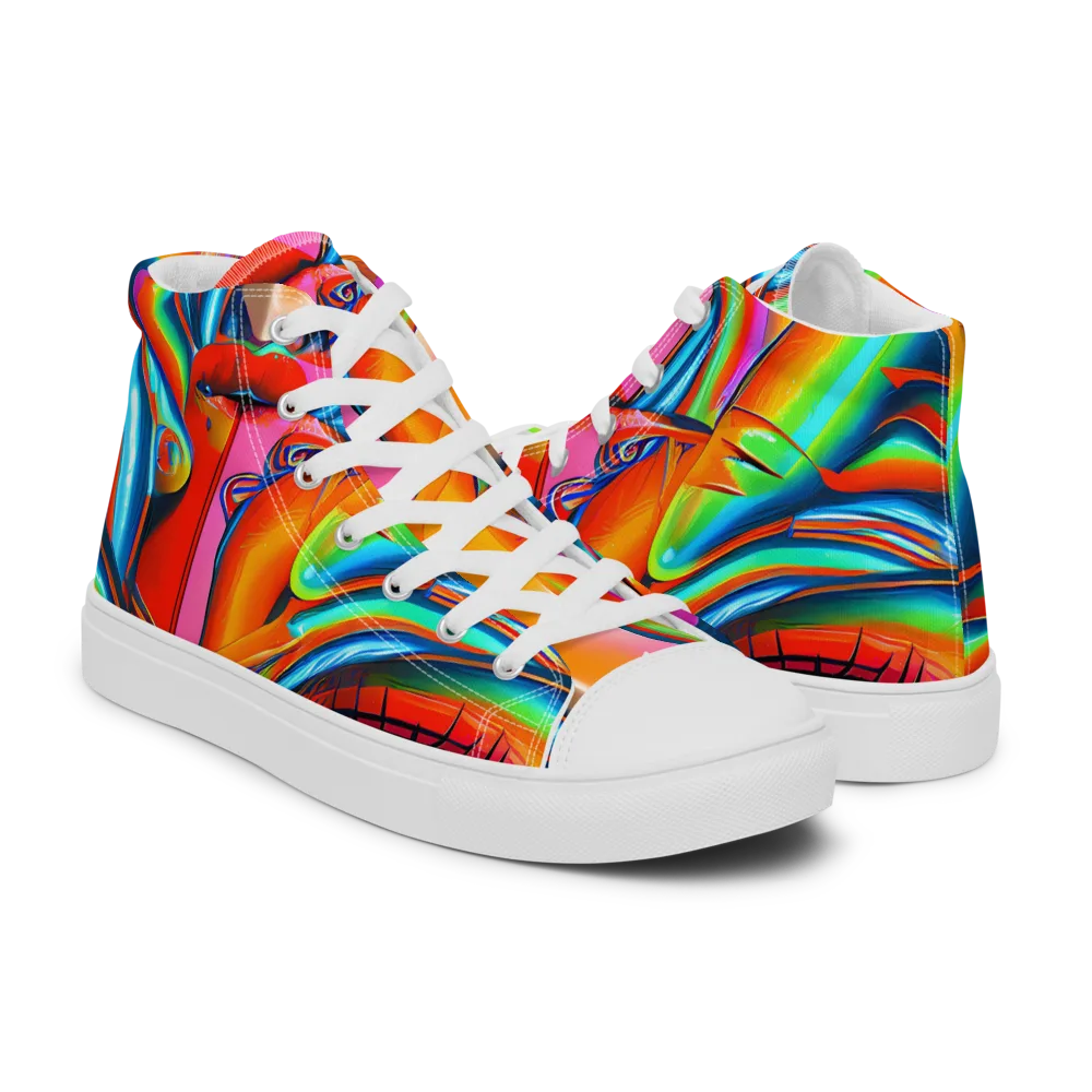 Kaleidovisions on Women's High Top Canvas Shoes — Right