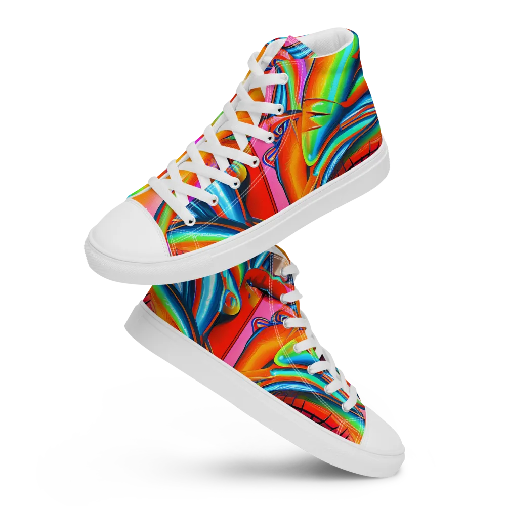 Kaleidovisions on Women's High Top Canvas Shoes — Front