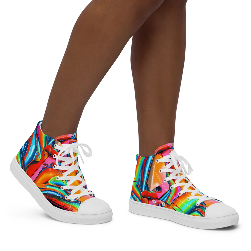 Kaleidovisions on Women's High Top Canvas Shoes — Right